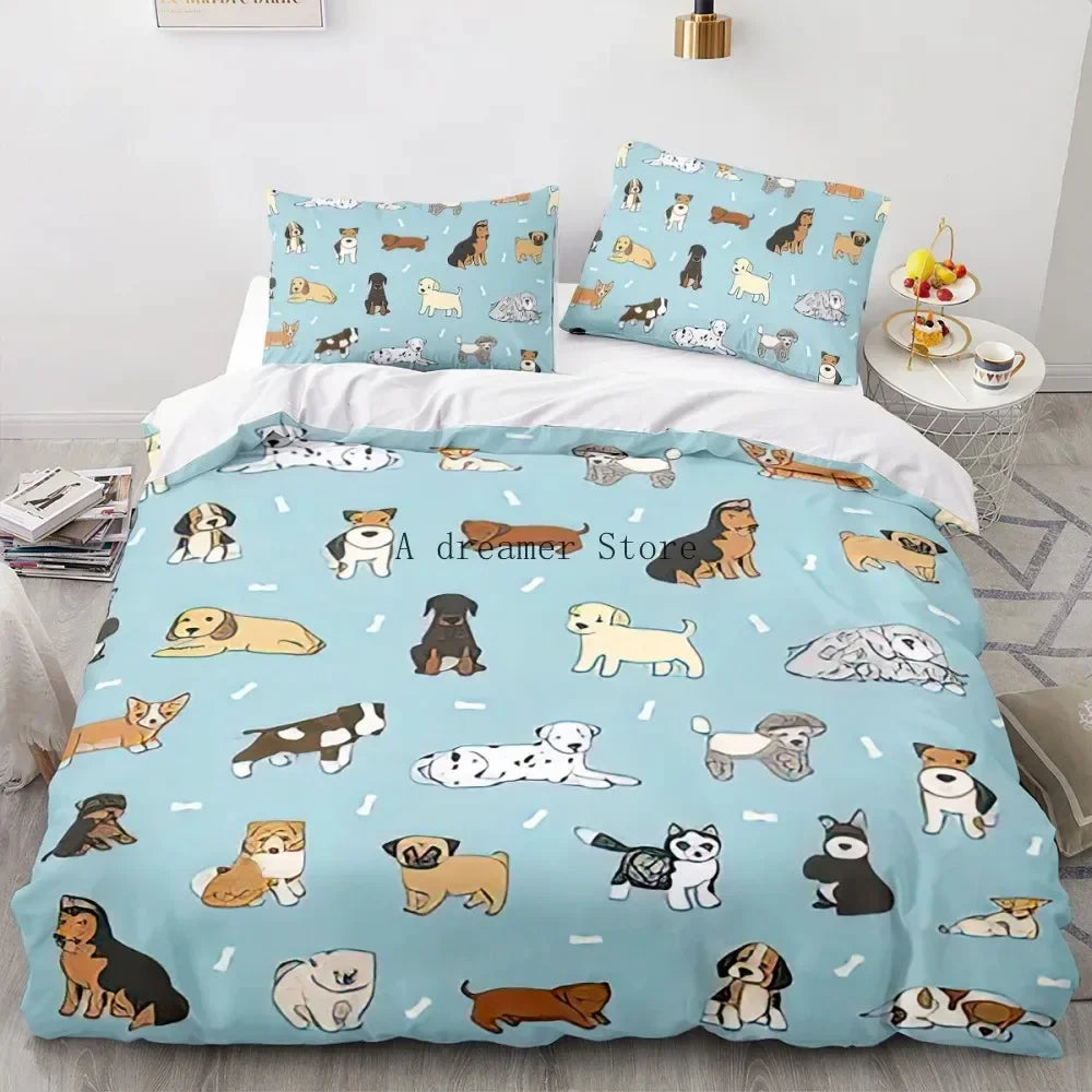 Adorable Dog Print Bedding Set