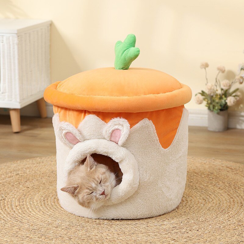 Adorable Cat Bed with Bubble Tea Design - Puppeeland