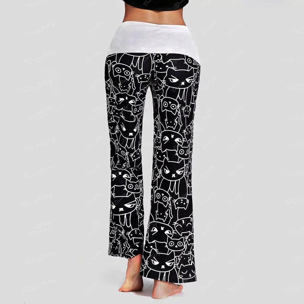 Cat Wide Leg Pants For Women - Puppeeland