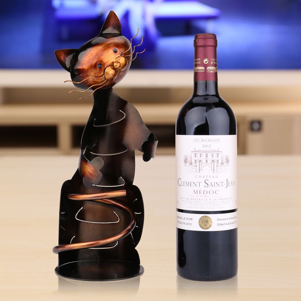 Cat Wine Holder Figurine - Puppeeland