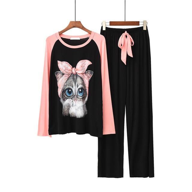 Cute Cat Pajamas Loungewear - Puppeeland