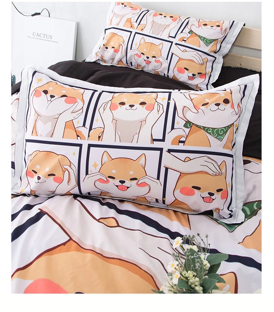 Cute Shiba Inu Duvet Cover Set - Puppeeland