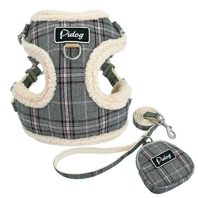 Plaid Dog Harness and Leash Set - Puppeeland