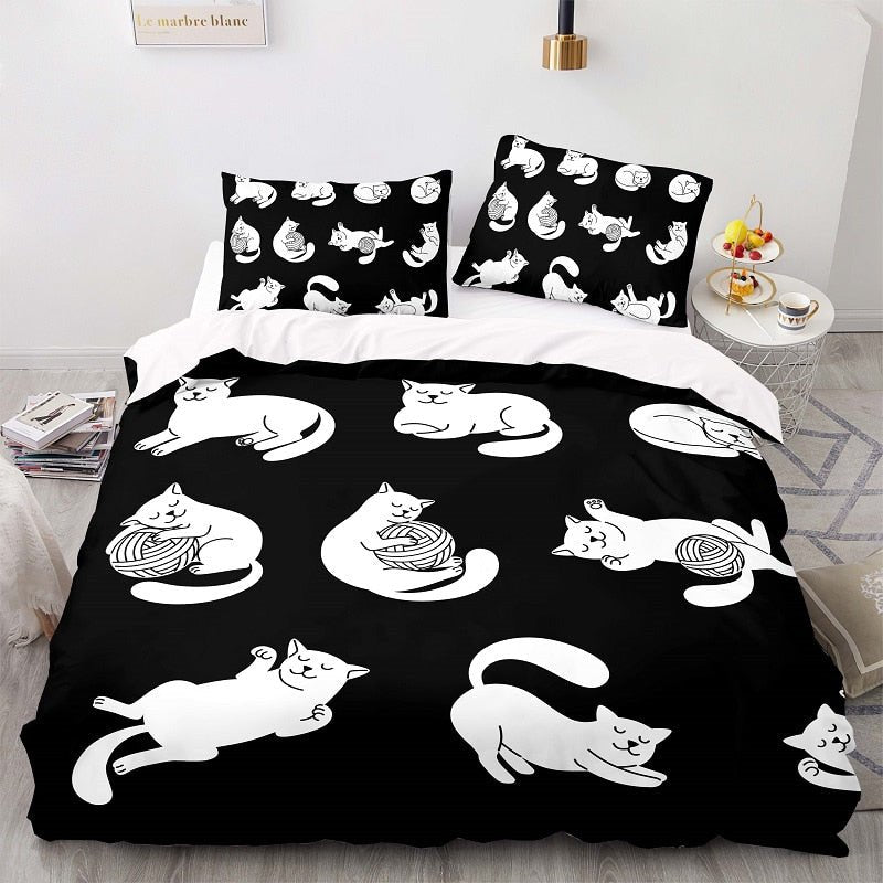 White Cat Duvet Cover Set - Puppeeland