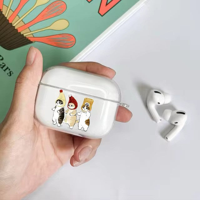 Cartoon Cat Pattern Airpods Case