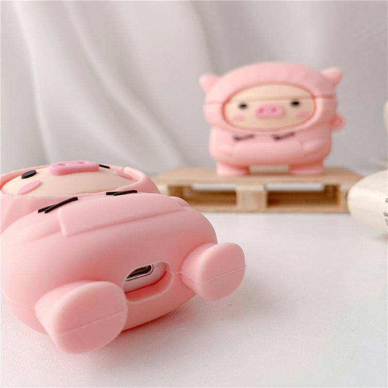 Pink Pig Silicone AirPods Case