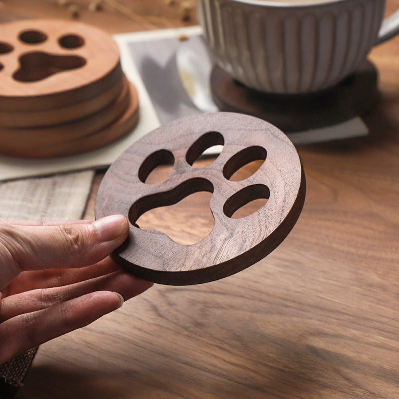 Wooden Cat Paw Coaster