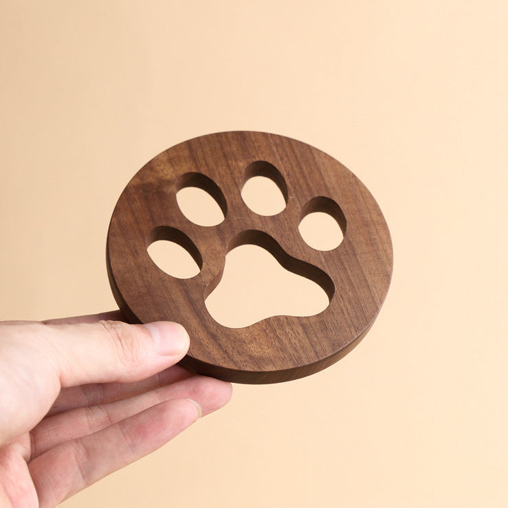 Wooden Cat Paw Coaster