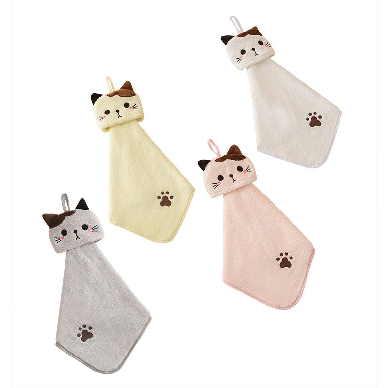Cat Face Hanging Hand Towel