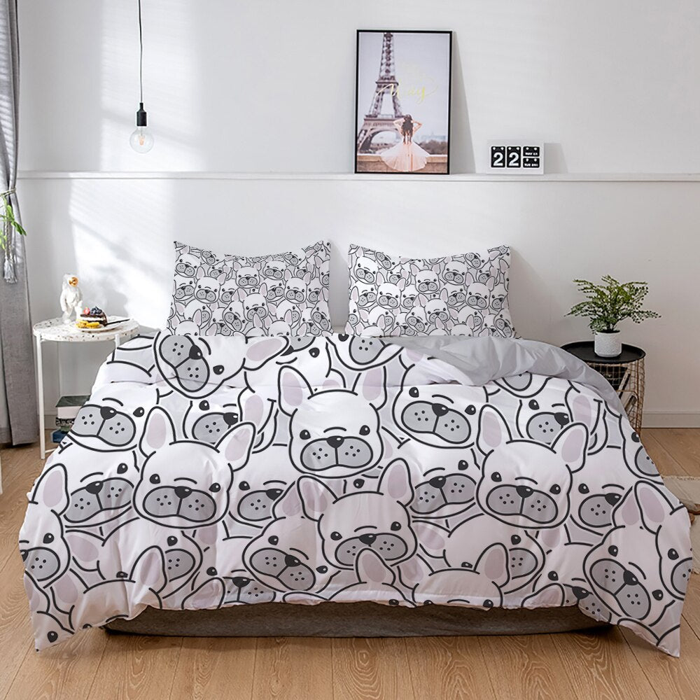 French bulldog quilt cover cheap set