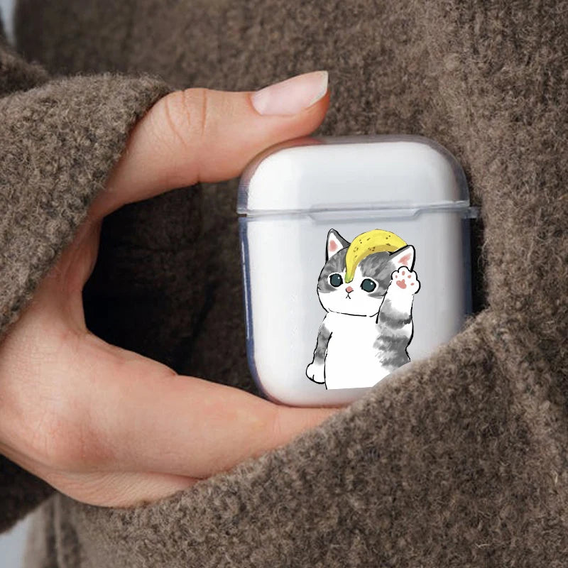 Cartoon Cat Pattern Airpods Case