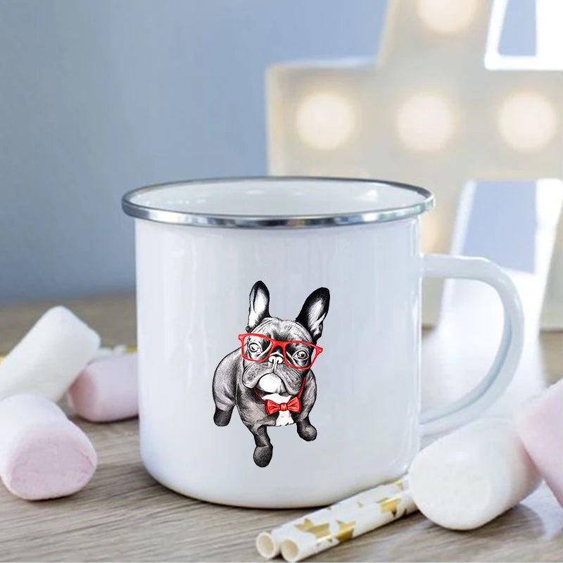 French Bulldog Print Enamel Mug