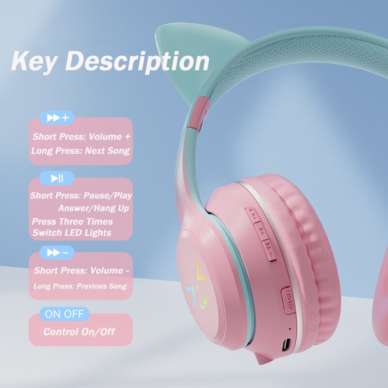 Écouteurs Bluetooth de couleur dégradée avec micro