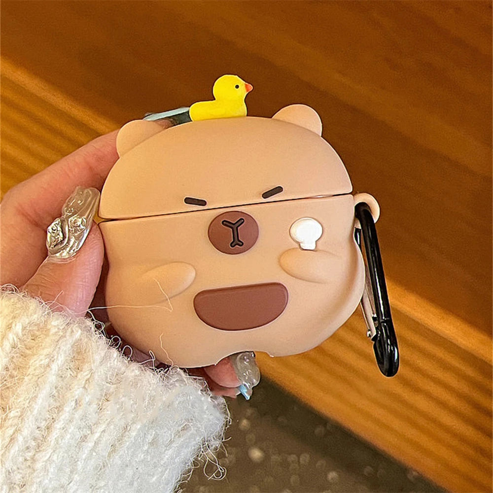 Capybara Duck Soft Silicone Airpods Case