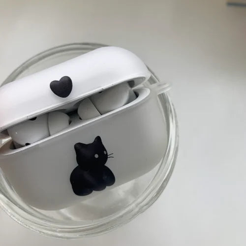 Black n Gray Cat Airpods Case