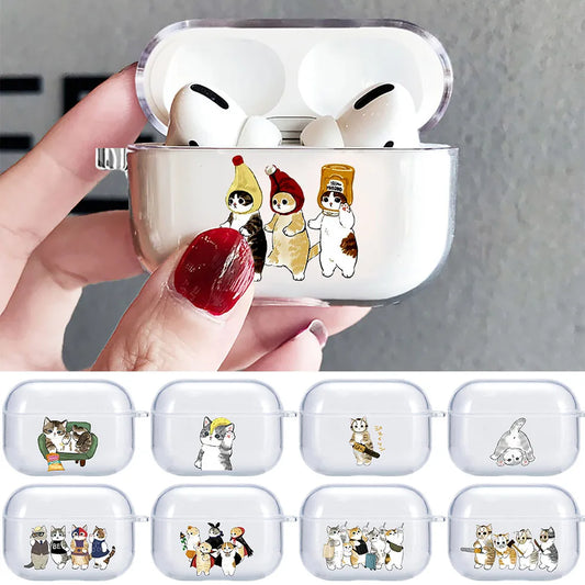 Cartoon Cat Pattern Airpods Case