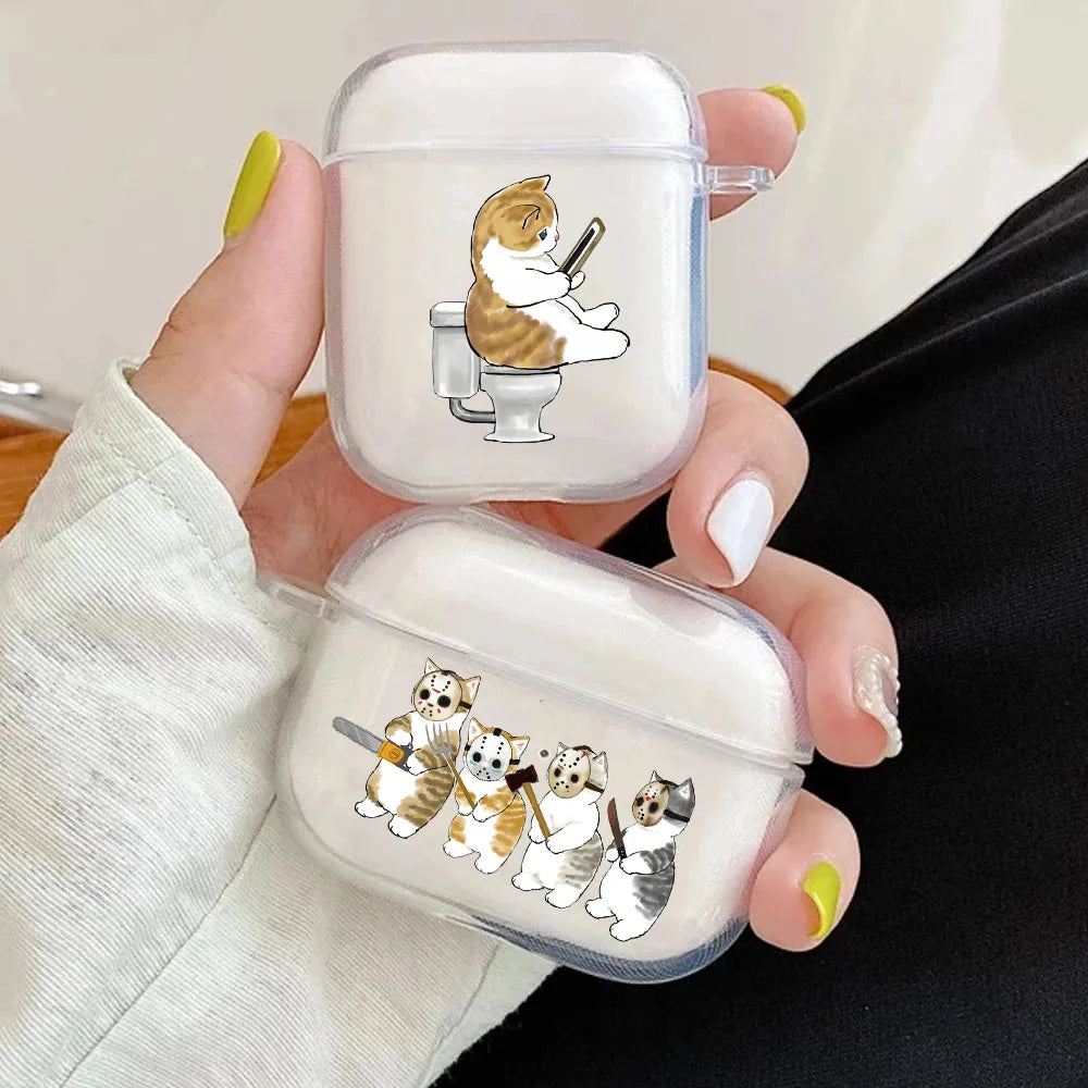 Cartoon Cat Pattern Airpods Case