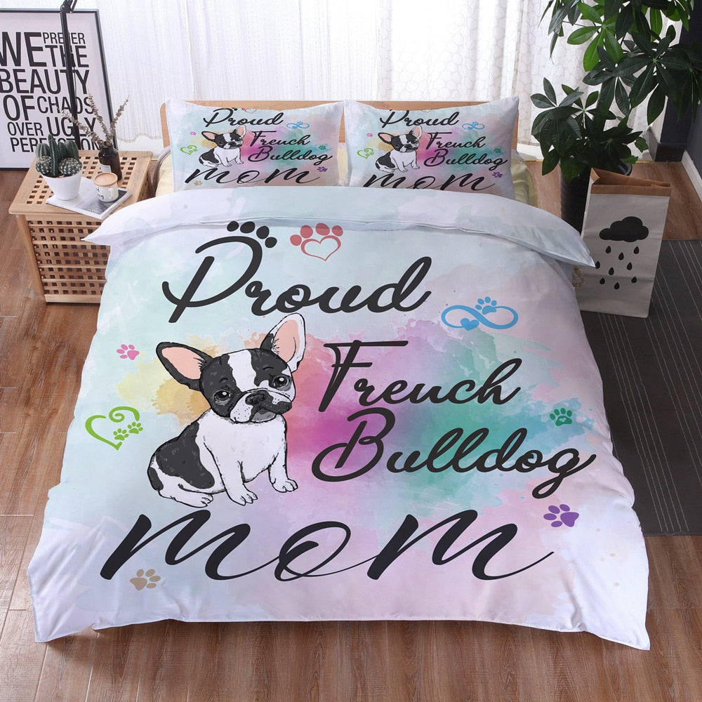 Cartoon French Bulldog Bedding Set