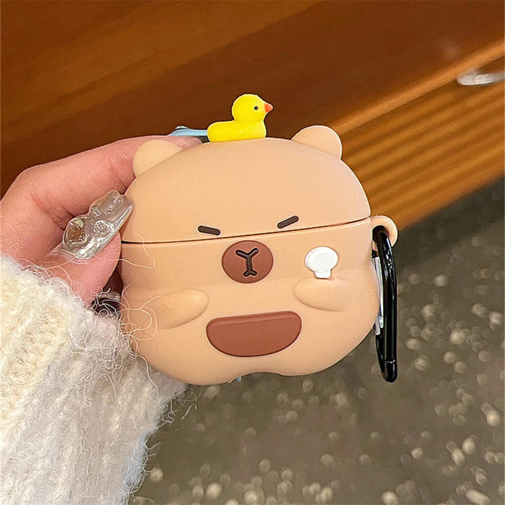 Capybara Duck Soft Silicone Airpods Case