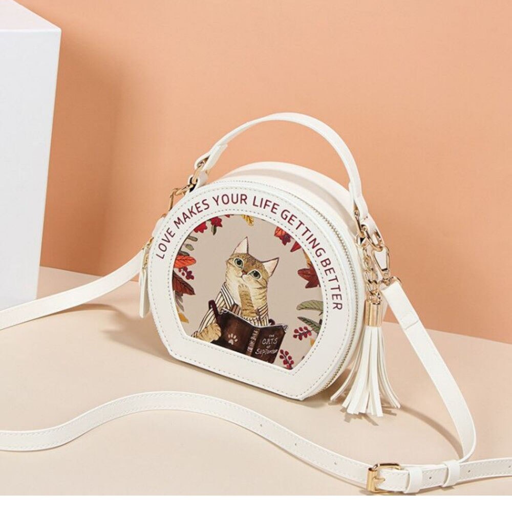 Cute Cat Small Round Bag