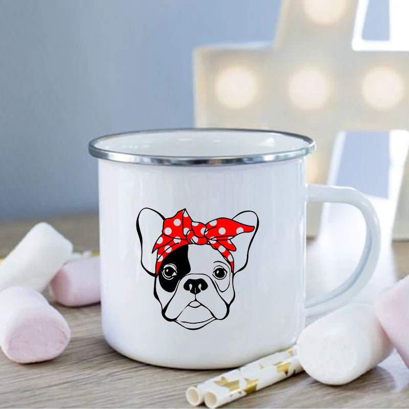 French Bulldog Print Enamel Mug