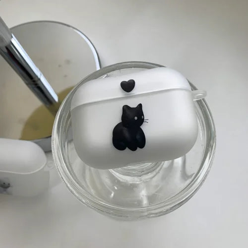 Black n Gray Cat Airpods Case