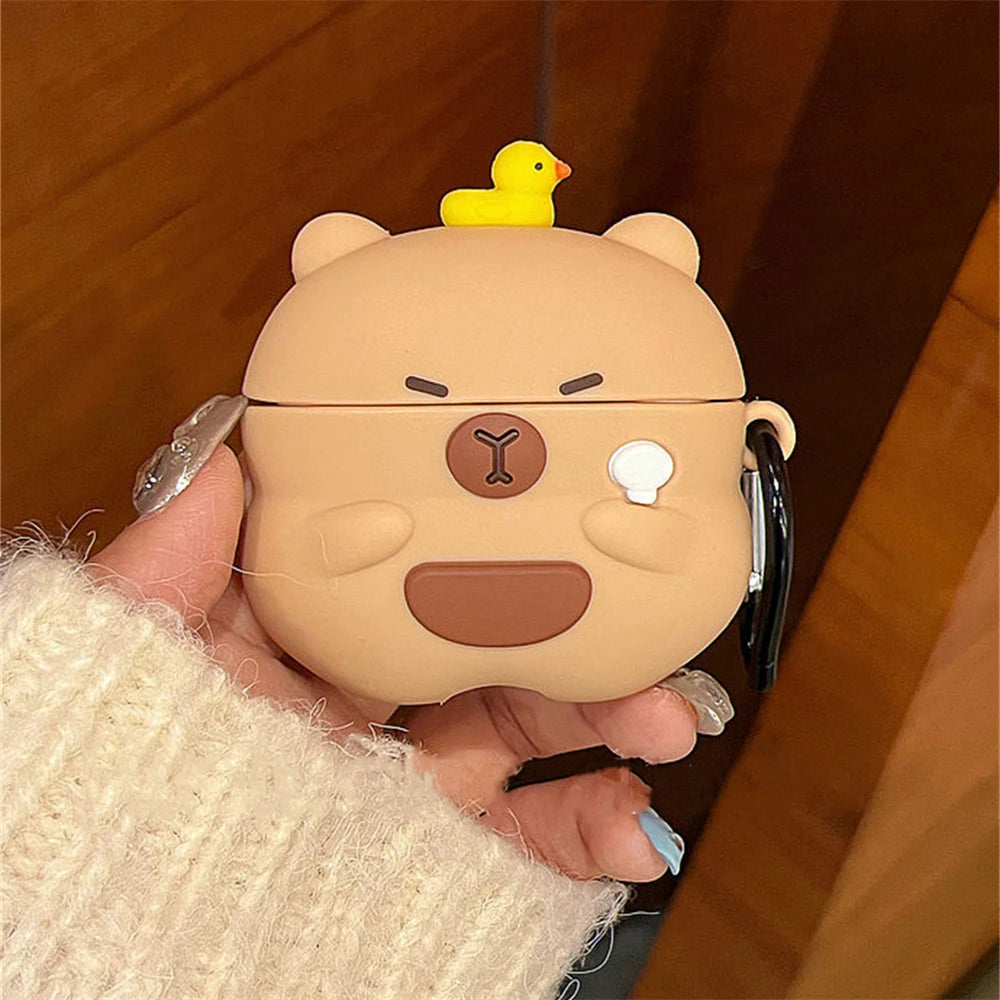 Capybara Duck Soft Silicone Airpods Case