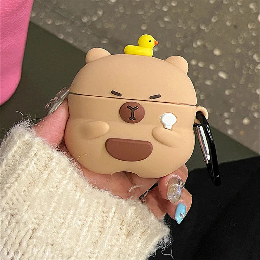 Capybara Duck Soft Silicone Airpods Case