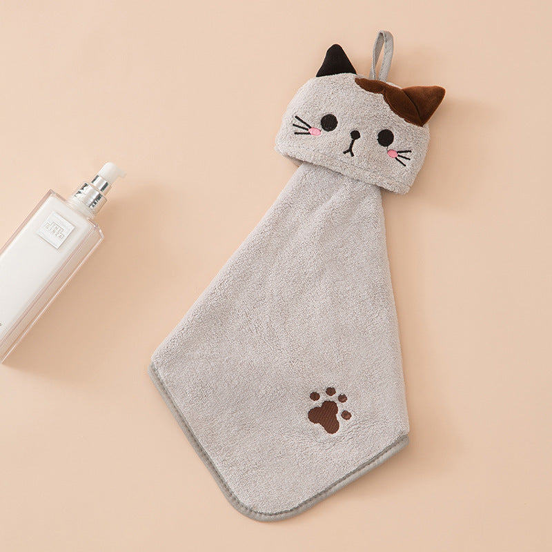 Cat Face Hanging Hand Towel