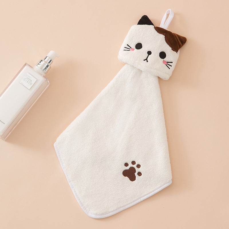 Cat Face Hanging Hand Towel