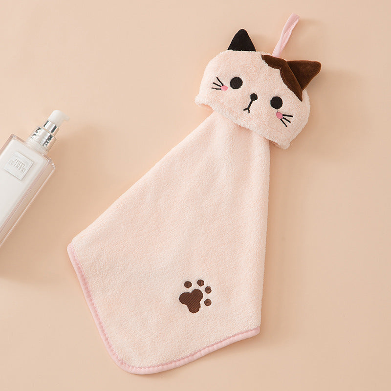 Cat Face Hanging Hand Towel