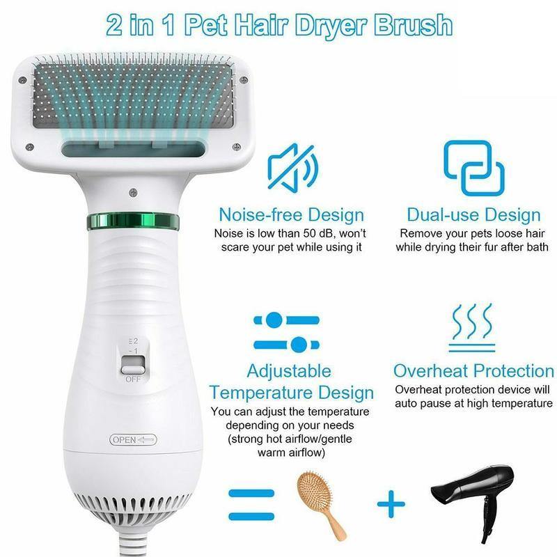 2-In-1 Pet Hair Dryer Comb Brush - Puppeeland