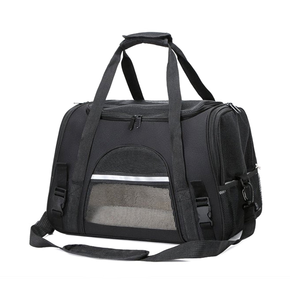 Pet Carriers Handbag with Locking Safety Zippers