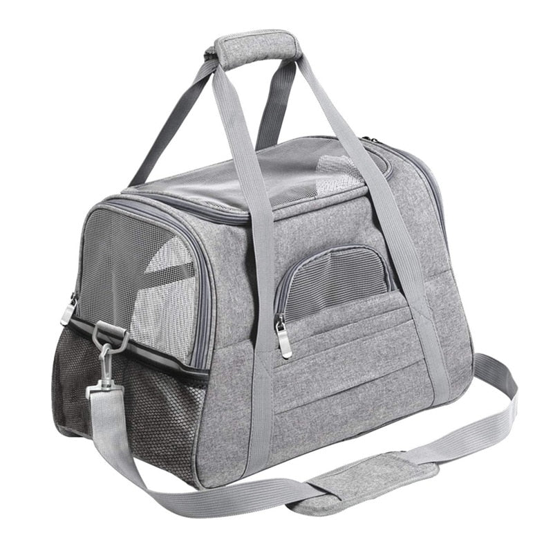 Pet Carriers Handbag with Locking Safety Zippers