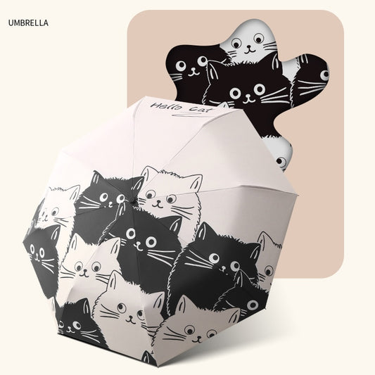 Portable Cute Black Cat Umbrellas