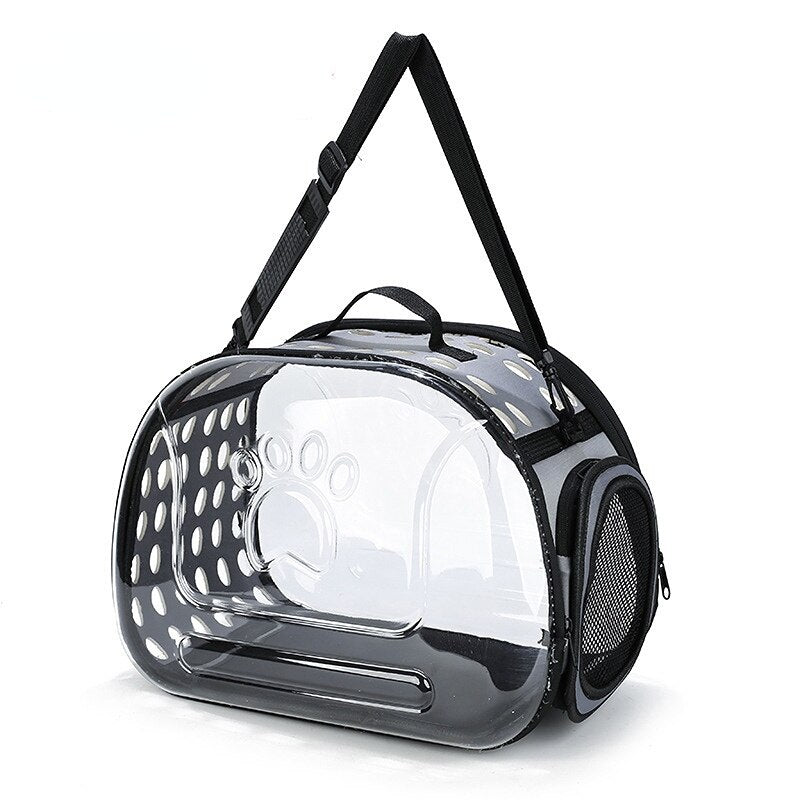 Capsule transparente pour animaux de compagnie avec sac à bandoulière