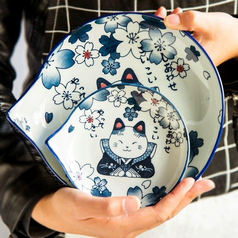 Blue Cat Ceramic Plate - Puppeeland