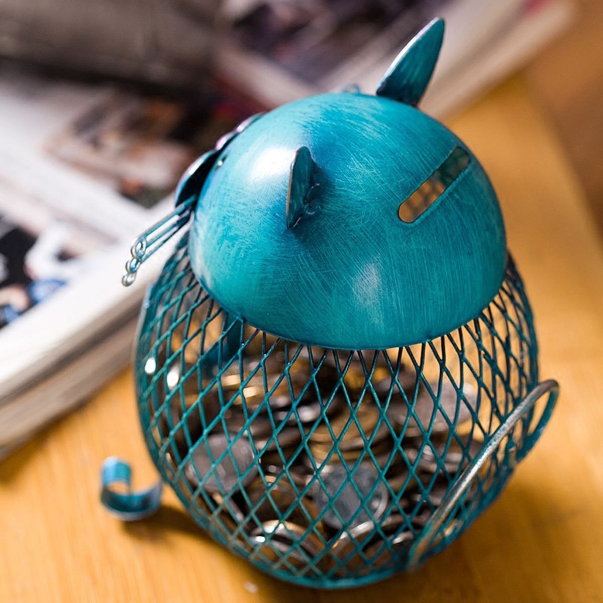 Blue Cat Piggy Bank Figurine - Puppeeland