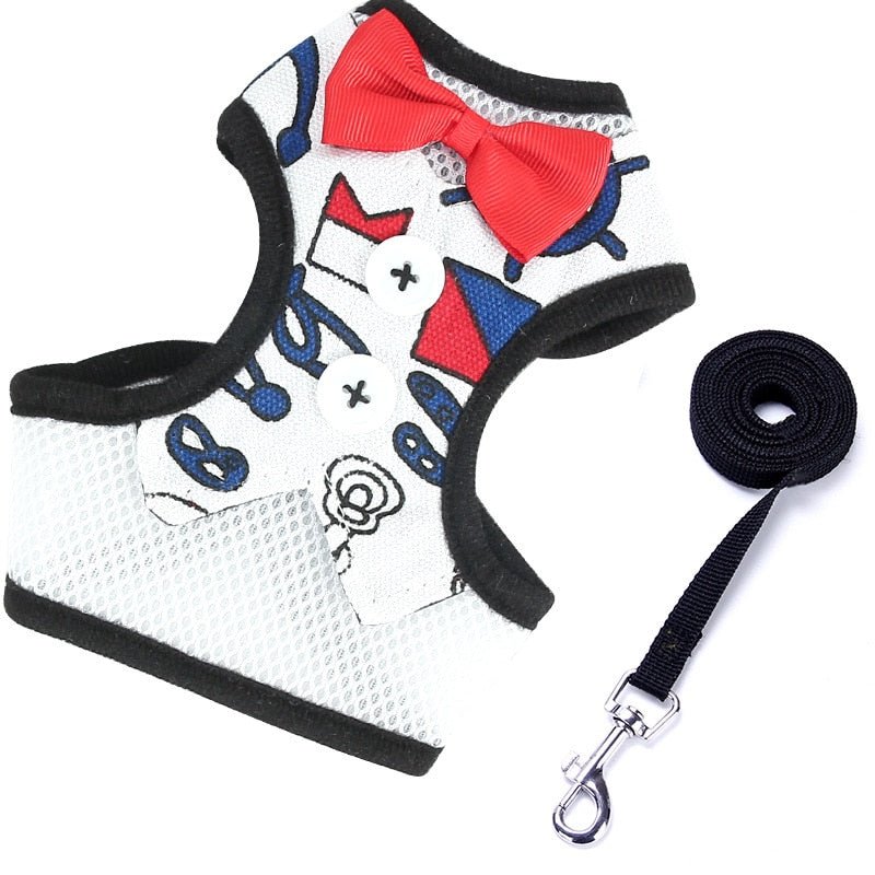Bow Tie Pet Harness and Leash Set - Puppeeland