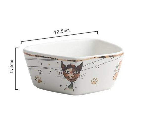 Cartoon Cat Design Cermaic Tableware (Plate and Bowl) - Puppeeland