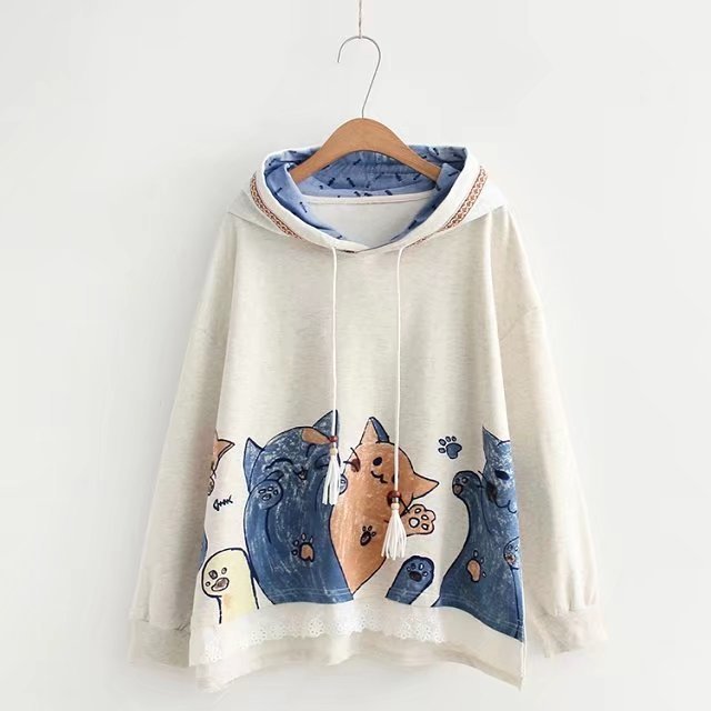 Cartoon best sale cat hoodie