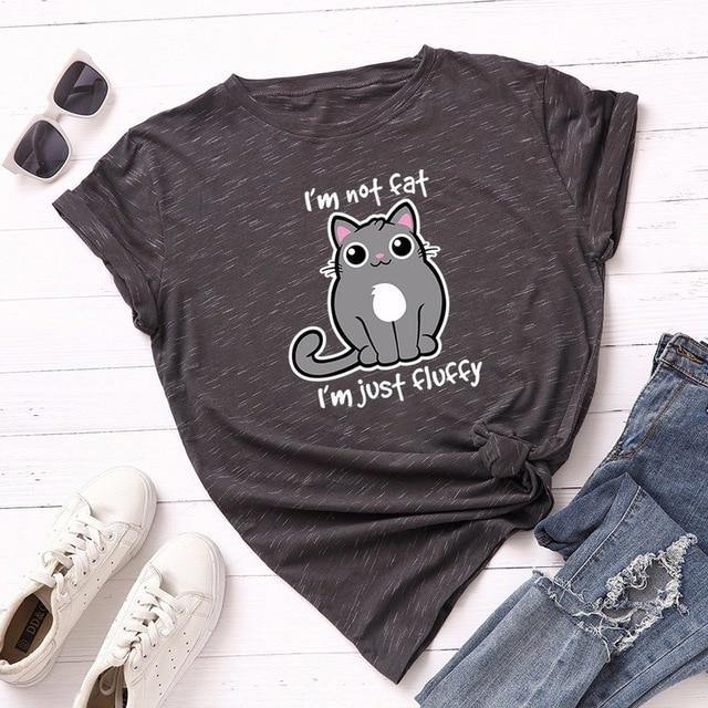 Cartoon Cat Print T-Shirt - Puppeeland