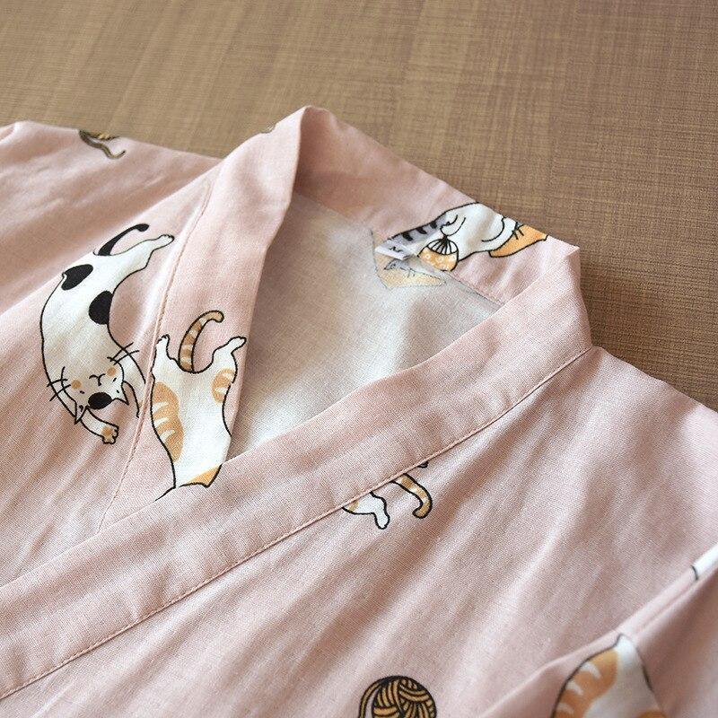 Cat Couple Kimono Rope Pajamas - Puppeeland