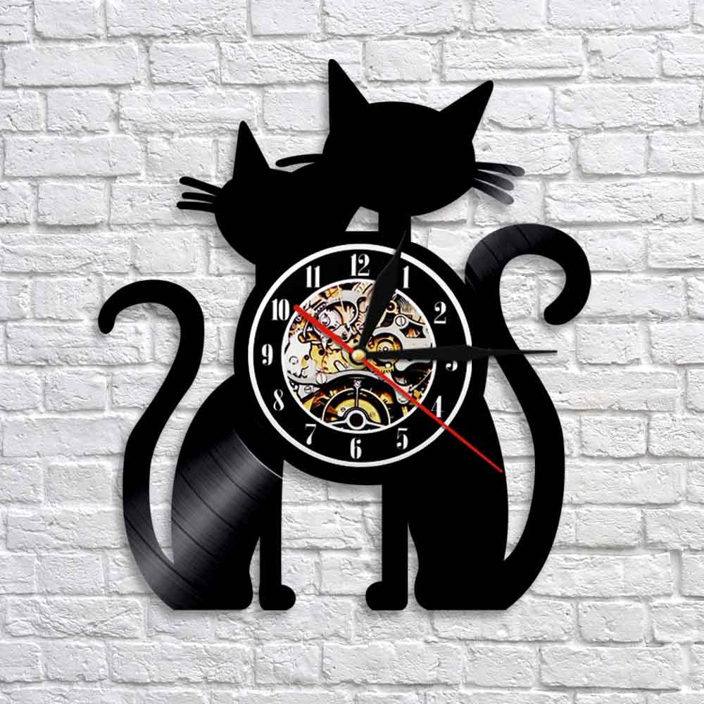 Cat Couple Vinyl Clock - Puppeeland