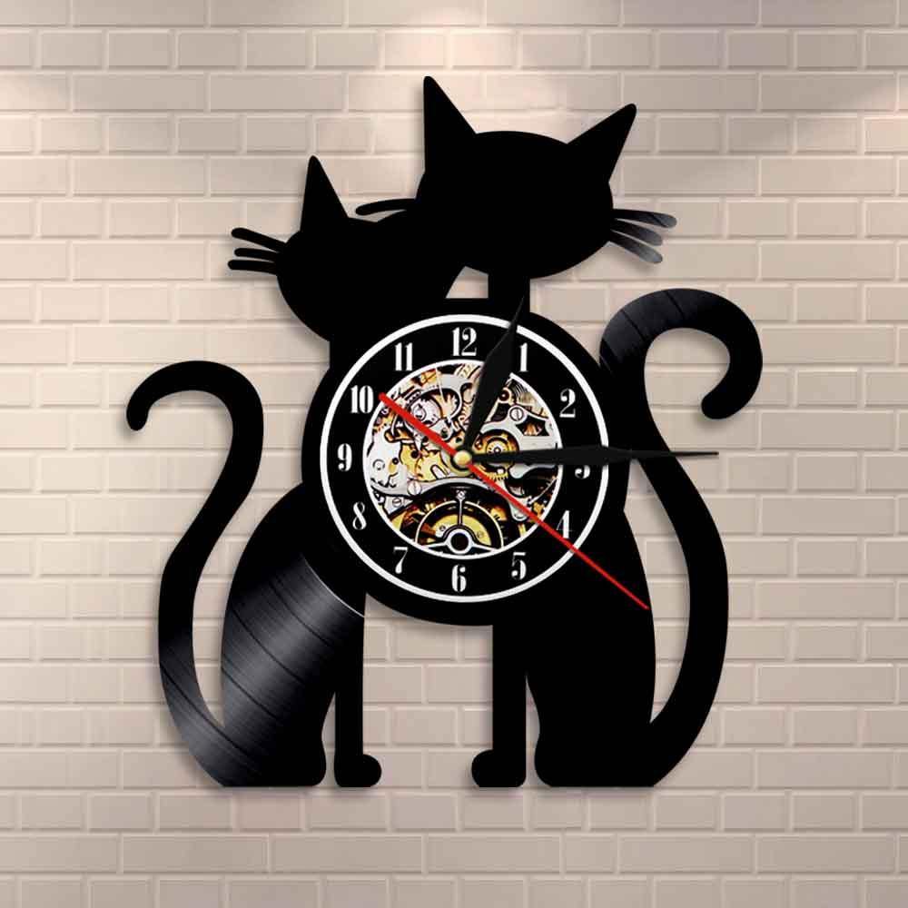 Cat Couple Vinyl Clock - Puppeeland