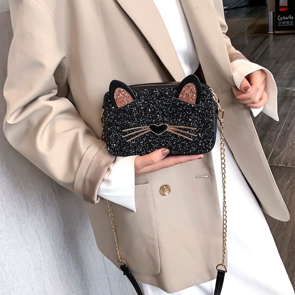 Cat Ears Sequin Crossbody Bag - Puppeeland