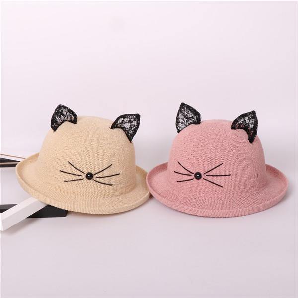 Cat Ears Straw Hat - Puppeeland