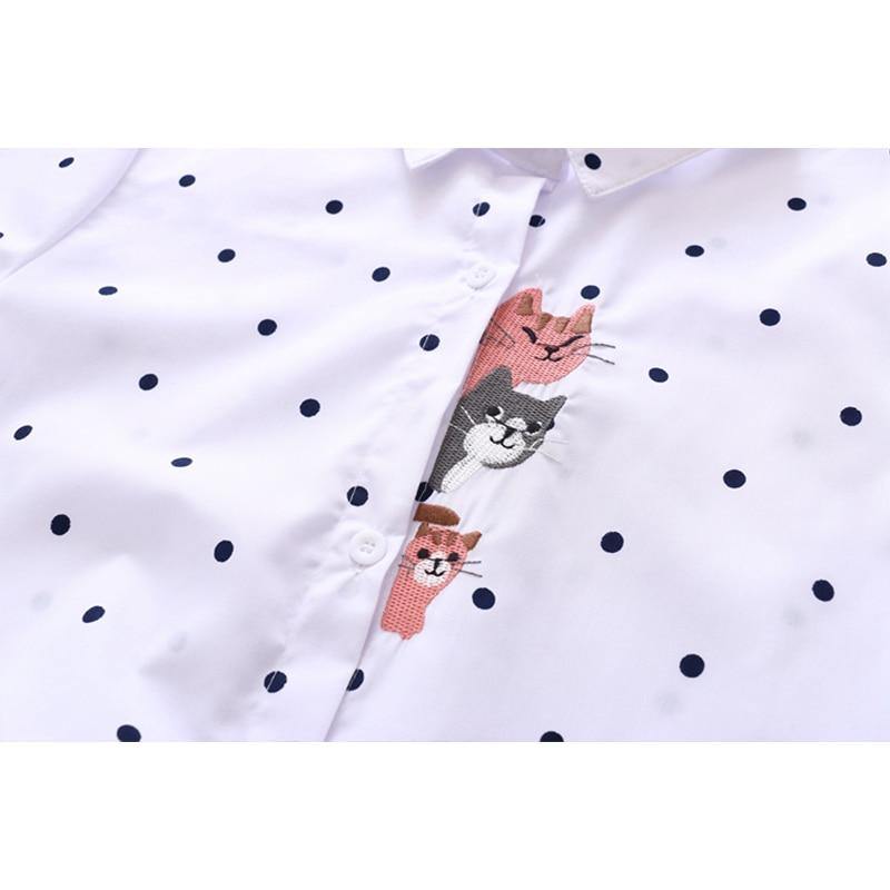 Cat Embroidery Blouse - Puppeeland