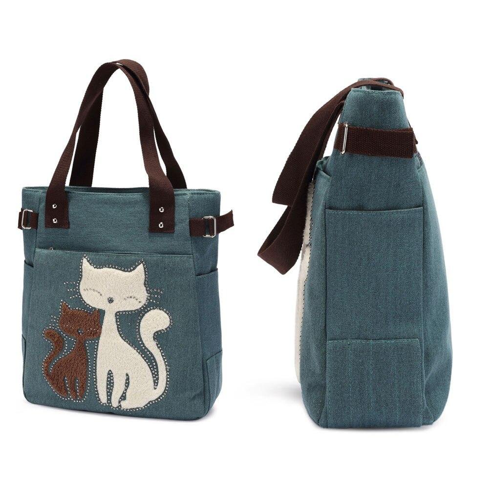 Cat Pattern Canvas Bag - Puppeeland