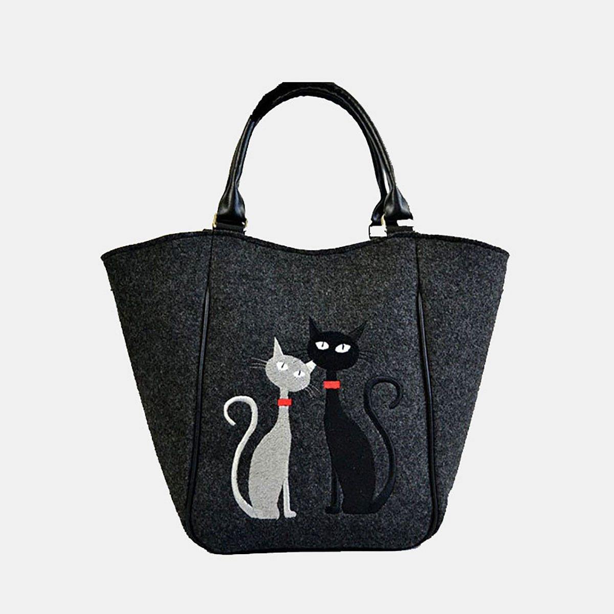 Cat Pattern Felt Bag Crossbody - Puppeeland